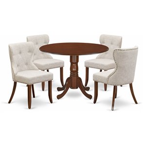 atlin designs 5-piece wood dining table set in mahogany