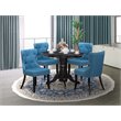 Atlin Designs 5-piece Wood Dining Set in Black/Mineral Blue