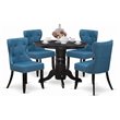 Atlin Designs 5-piece Wood Dining Set in Black/Mineral Blue