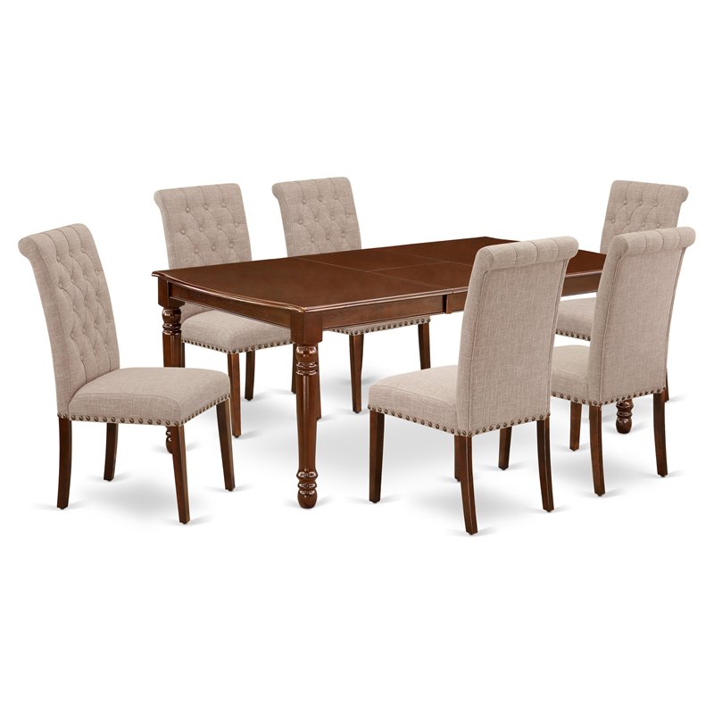 Atlin Designs 7-piece Wood Dining Set in Mahogany/Light Fawn