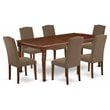 Atlin Designs 7-piece Wood Dining Set in Mahogany/Dark Coffee