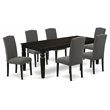 Atlin Designs 7-piece Wood Dining Set in Black/Dark Gotham Gray