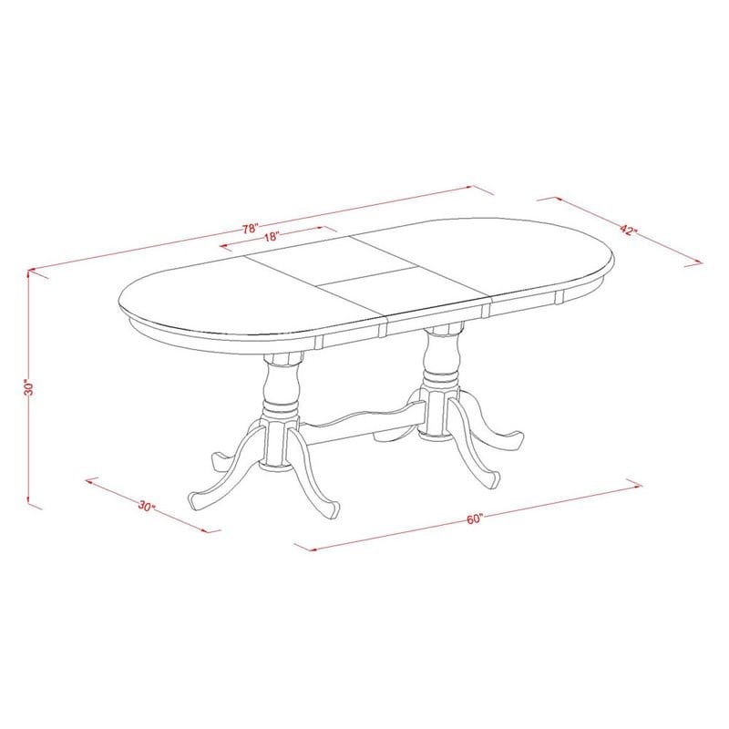 Atlin Designs 5-piece Wood Dining Table Set in Saddle Brown