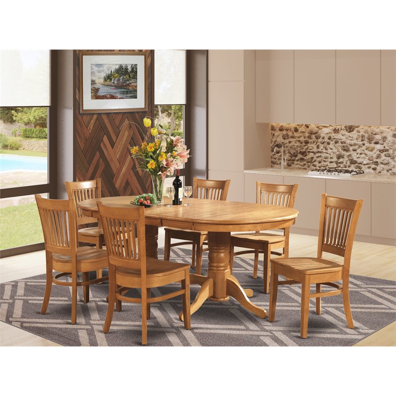 Atlin Designs 7-piece Wood Dining Table and Chairs in Oak