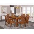 Atlin Designs 9-piece Dining Set with Wood Chairs in Saddle Brown