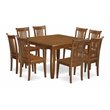 Atlin Designs 9-piece Dining Set with Wood Chairs in Saddle Brown