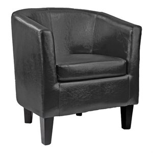 atlin designs mid-century tub chair in black bonded leather