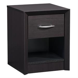 atlin designs 1 drawer nightstand in black faux woodgrain