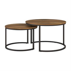 atlin designs brown wood grain finish nesting coffee table