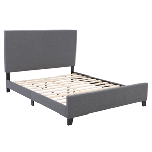 atlin designs upholstered engineered wood queen bed in gray