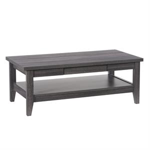 atlin designs mid-century coffee table with 2 drawers in gray