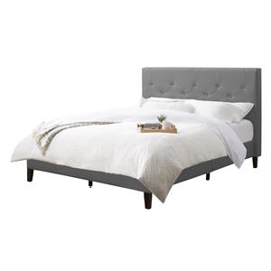 atlin designs fabric tufted twin/single size bed in light gray