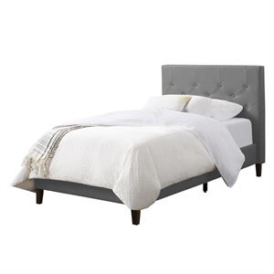 atlin designs fabric tufted double/full size bed in light gray