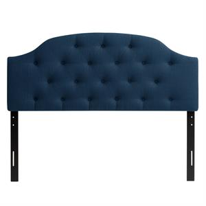 atlin designs tufted fabric double/full size headboard in navy blue