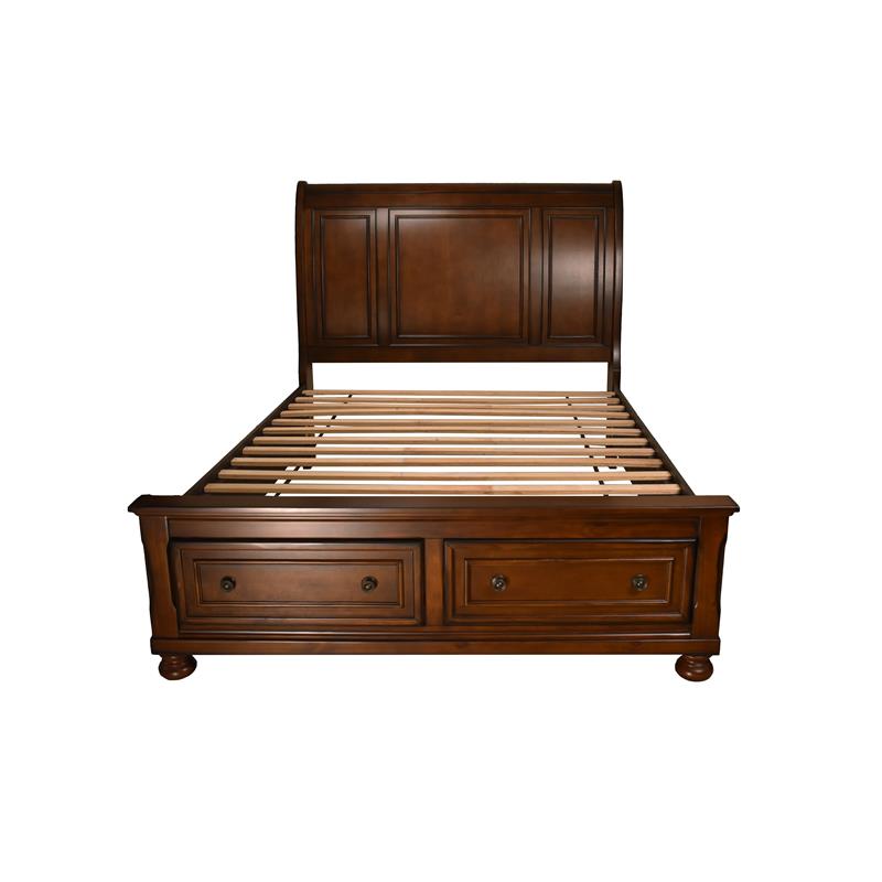 Atlin Designs Queen Storage Platform Bed Made with Wood in Dark Walnut