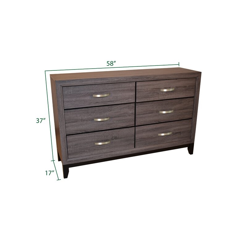 Atlin Designs 4-Piece Contemporary Wood King Bedroom Set in Gray