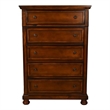 Atlin Designs Transitional Wood Chest with 5 Drawers in Dark Walnut