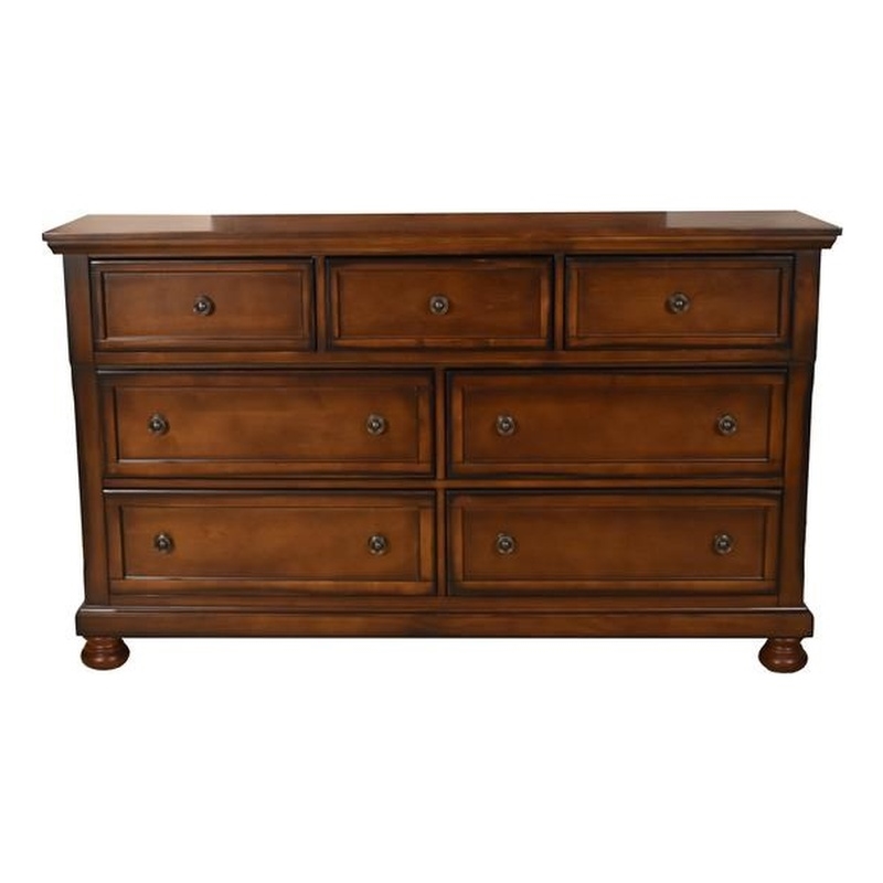 Atlin Designs Transitional Wood Dresser with 7 Drawes in Dark Walnut