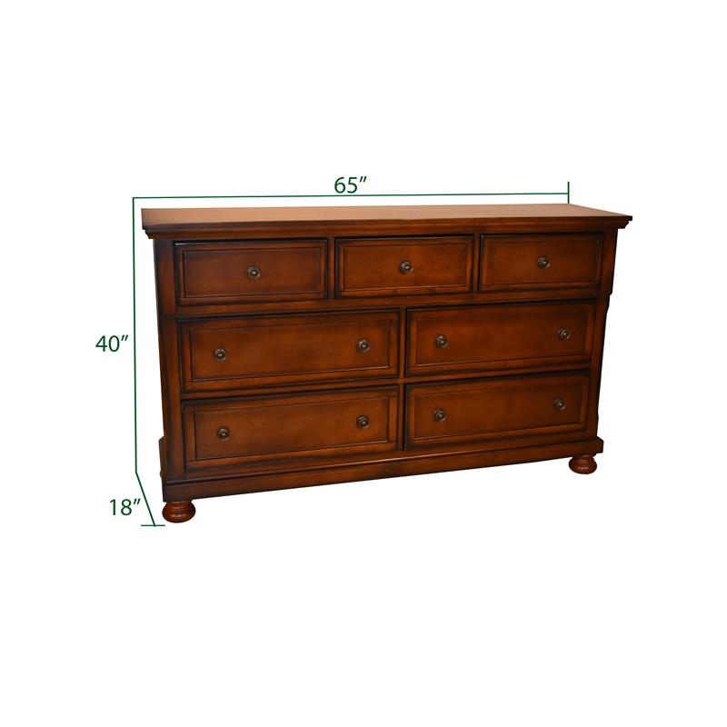 Atlin Designs Transitional Wood Dresser with 7 Drawes in Dark Walnut