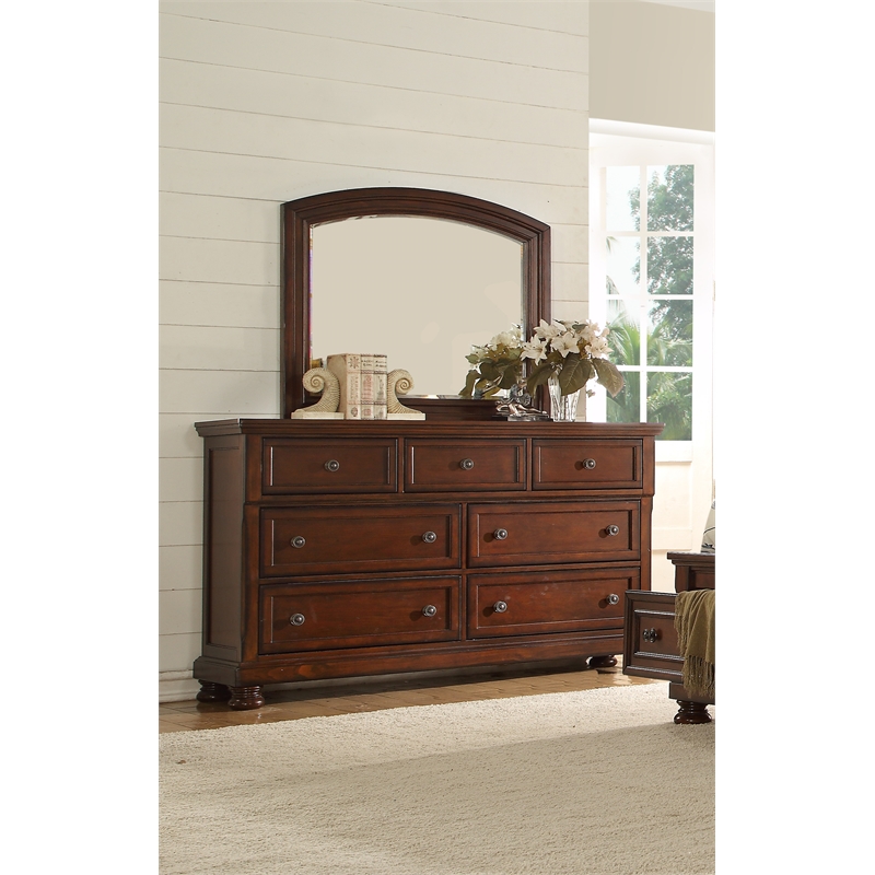 Atlin Designs Transitional Wood Dresser with 7 Drawes in Dark Walnut