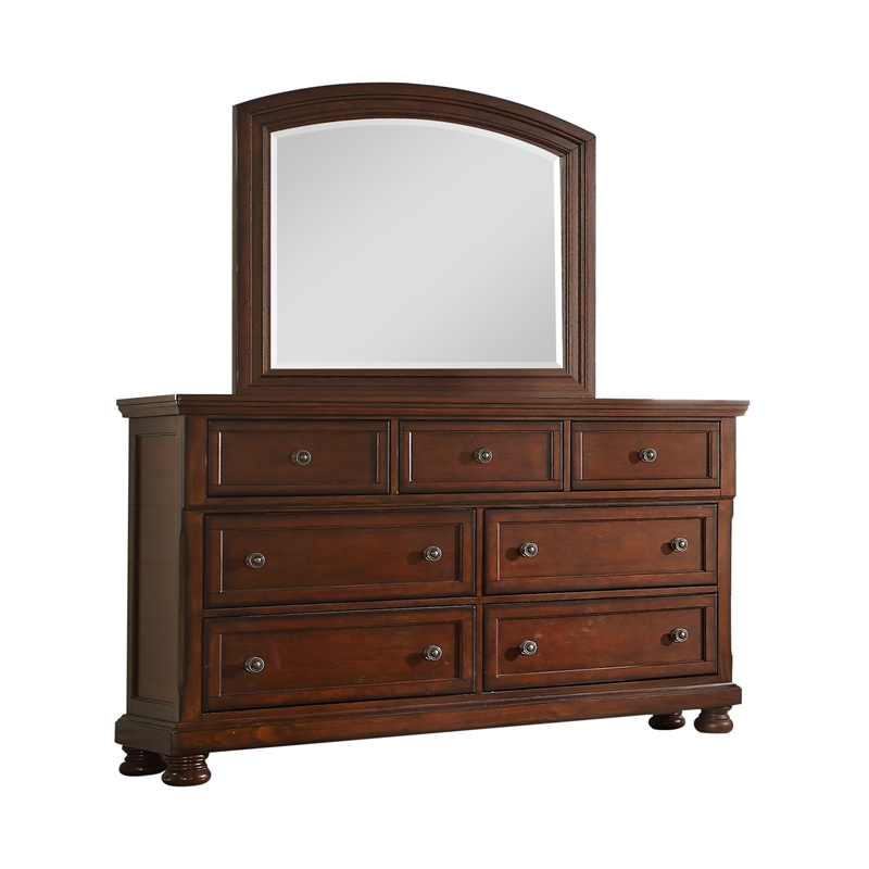 Atlin Designs Transitional Wood Dresser with 7 Drawes in Dark Walnut