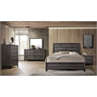 Atlin Designs Modern Wood Queen Bed with Panel Headboard in Gray