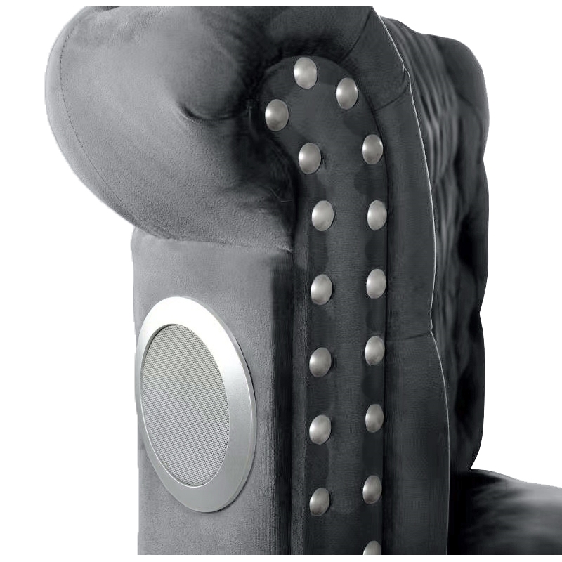 Atlin Designs Queen Size Tufted Storage Bed made with Wood in Gray