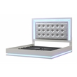 Atlin Designs Passion LED Queen Bed Made with Wood in Milky White