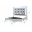Atlin Designs Passion LED Queen Bed Made with Wood in Milky White