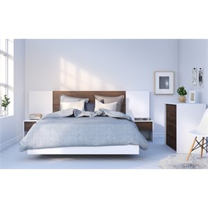atlin designs modern engineered wood 6 piece queen size bedroom set in white