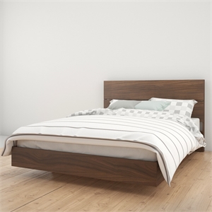 atlin designs modern wood 2 piece queen size bedroom set in mahogany