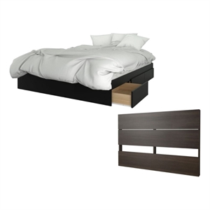 atlin designs modern wood 2 piece queen size bedroom set in black