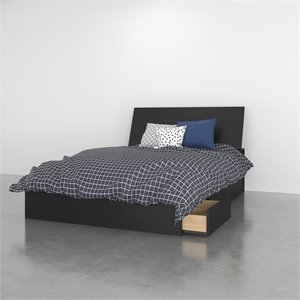 atlin designs modern engineered wood 2 piece full size bedroom set in black