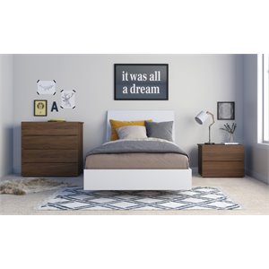 atlin designs modern engineered wood 4 piece twin size bedroom set in brown