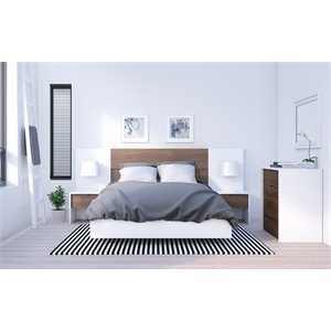 atlin designs modern engineered wood 6 piece full size bedroom set in white