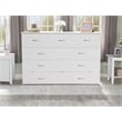 Atlin Designs Modern Wood Queen Murphy Bed Chest with Mattress in White