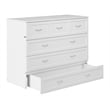 Atlin Designs Modern Wood Queen Murphy Bed Chest with Mattress in White