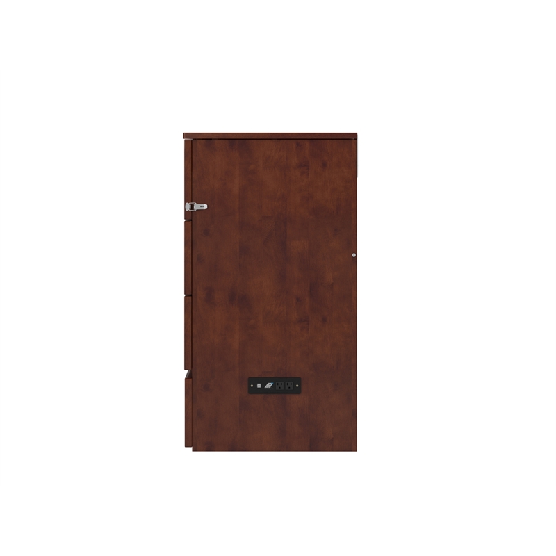 Atlin Designs Modern Solid Wood Queen Murphy Bed Chest with Mattress in Walnut
