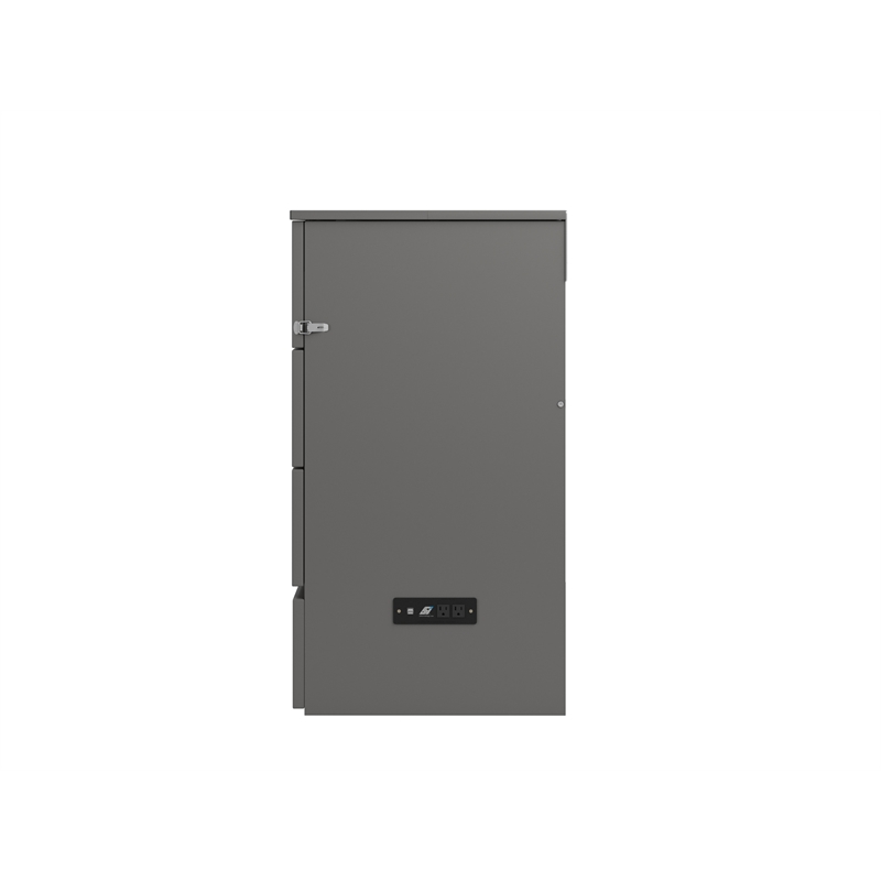 Atlin Designs Modern Solid Wood Queen Murphy Bed Chest with Mattress in Gray