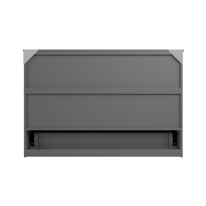 Atlin Designs Modern Solid Wood Queen Murphy Bed Chest with Mattress in Gray