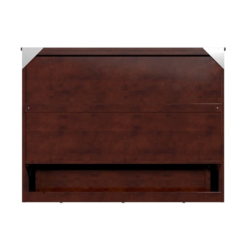 Atlin Designs Modern Solid Wood Full Murphy Bed Chest with Mattress in Walnut