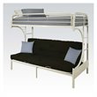 Rosebery Kids Metal Twin Over Futon Bunk Bed in White