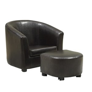 rosebery kids faux leather chair and ottoman set