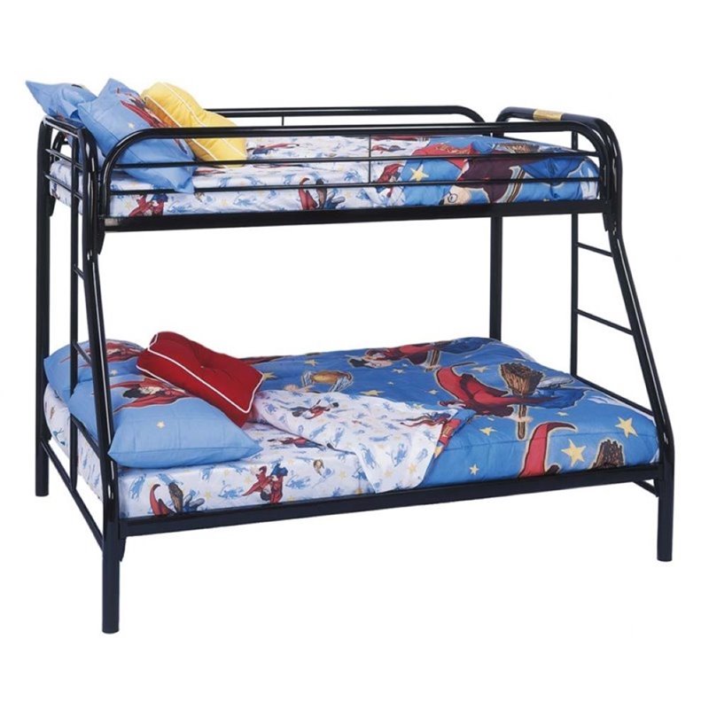 black bunk bed twin over full
