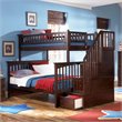 Rosebery Kids Twin over Full Staircase Bunk Bed in Walnut