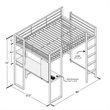 Rosebery Kids Metal Full Loft Bed with 2 Built-in Side Ladders in Black