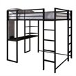 Rosebery Kids Metal Full Loft Bed with 2 Built-in Side Ladders in Black