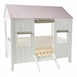 Rosebery Kids Cottage Design Wood Full House Bed in White/Pink