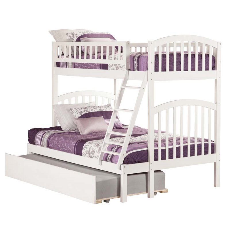Rosebery Kids Twin over Full Bunk Bed with Trundle in White