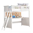 Rosebery Kids Twin Loft Bed with Desk in White